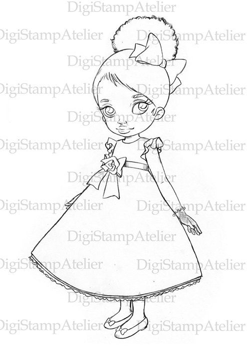 495x700 Little Black Girl. Instant Download Digital By Digistampatelier
