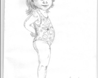 340x270 Little Girl Drawing Etsy
