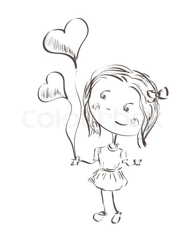 640x800 Little Girl Holding Hearts Stock Photo Colourbox