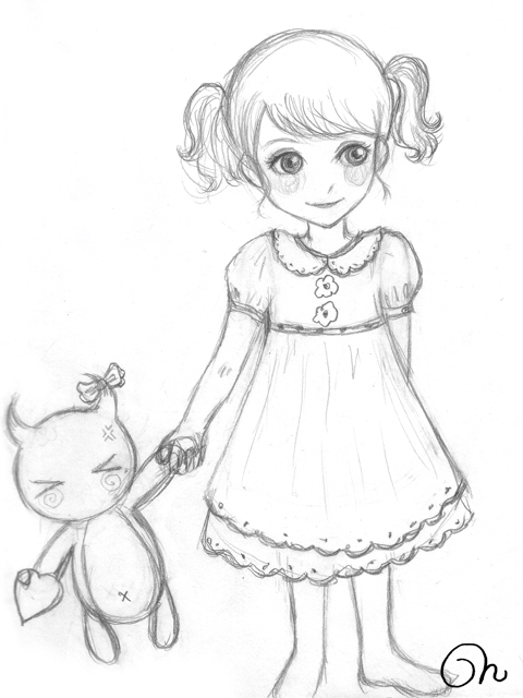 480x640 Sketch Little Girl By On @ Tattoo