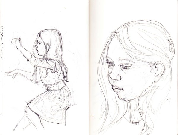 600x454 Drawing Of Little Girl