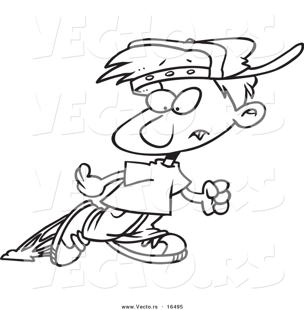 1024x1044 Vector Of A Cartoon Little Boy Looking Back