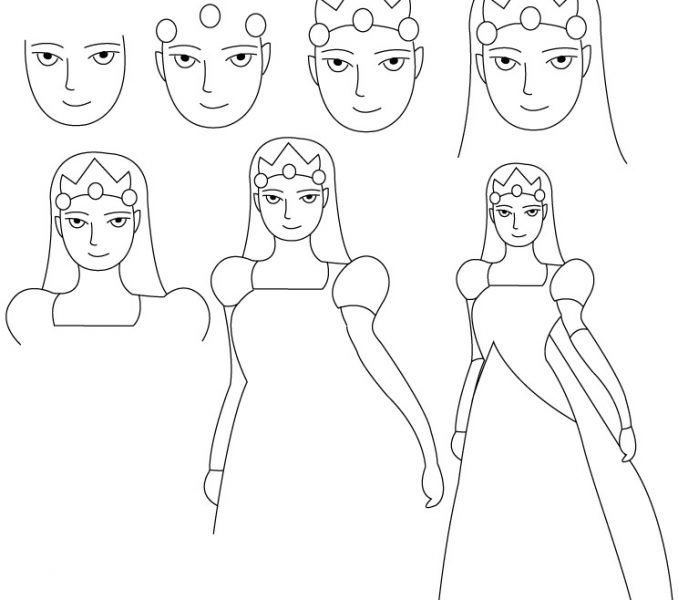 678x600 Simple Princess Drawing How To Draw A Princess Youtube Little Boy