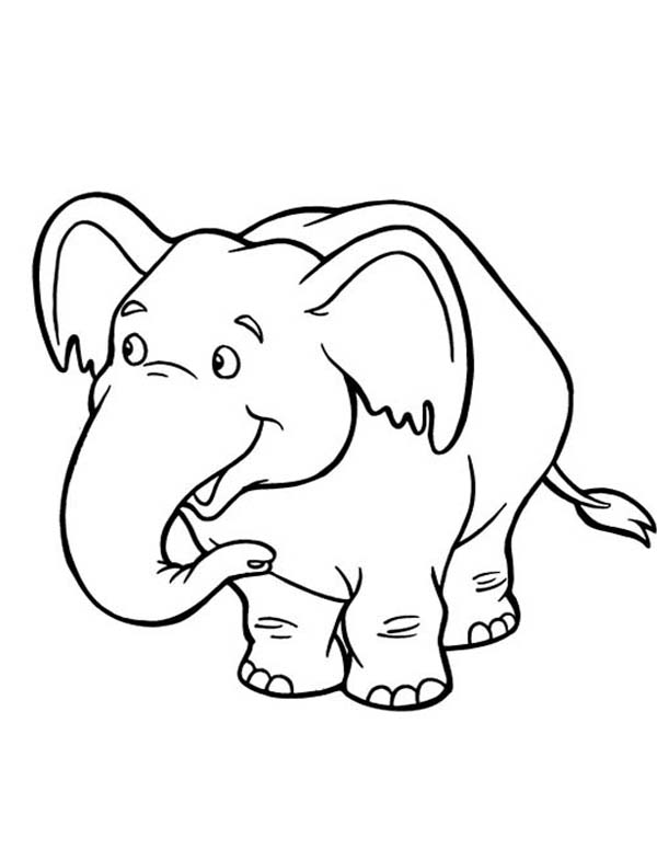 600x775 Cute Baby Elephant Coloring Page