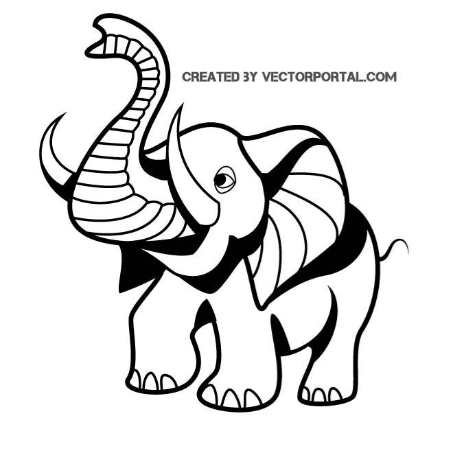 660x660 Vector Drawing Of A Baby Elephant By Vectorportal