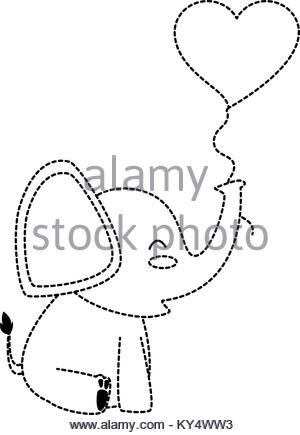 300x435 Cute Little Elephant With Heart Shaped Pump Vector Illustration