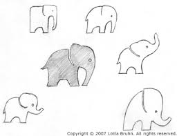 256x197 Simple Baby Elephant Outline