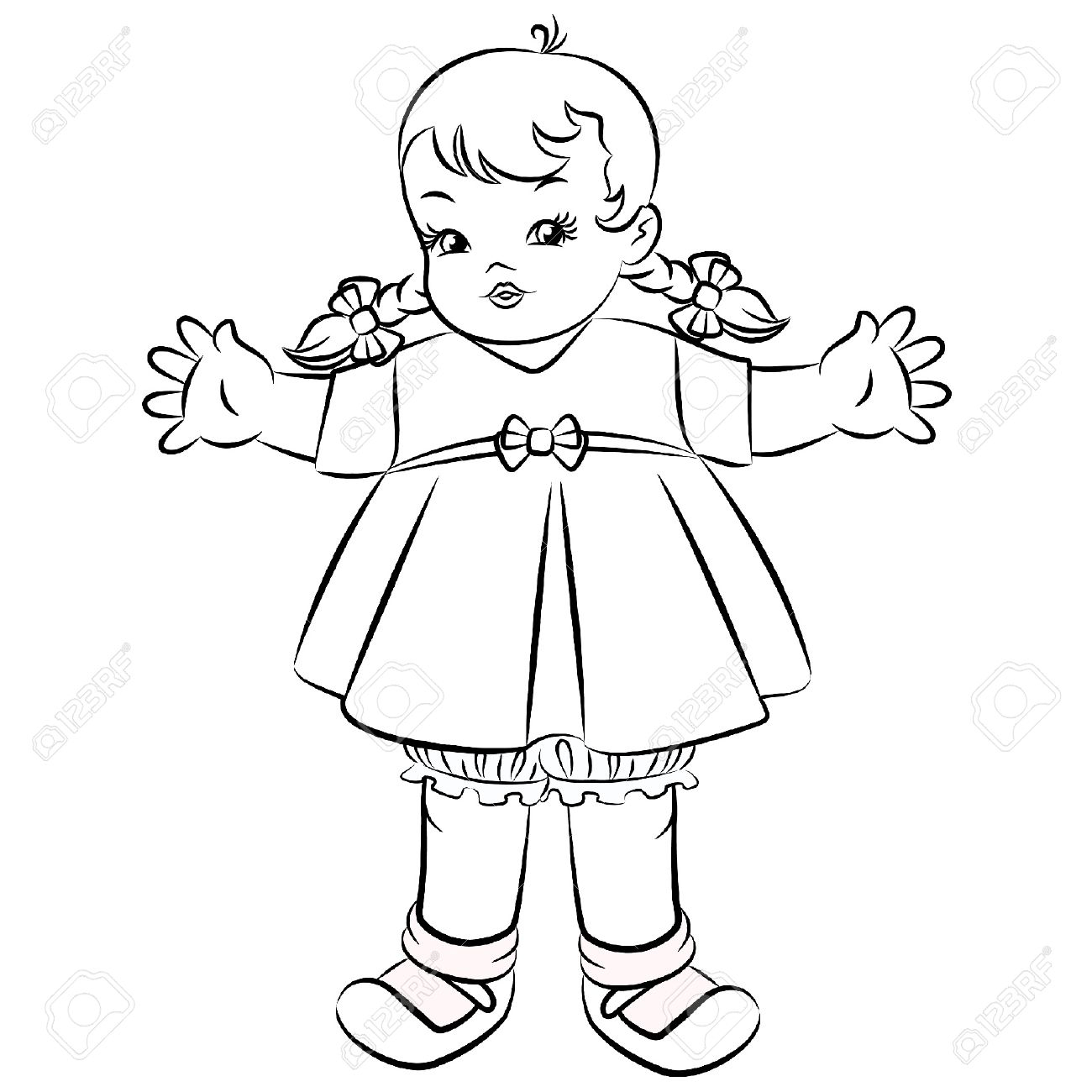 1300x1300 Little Girl Cartoon Drawing