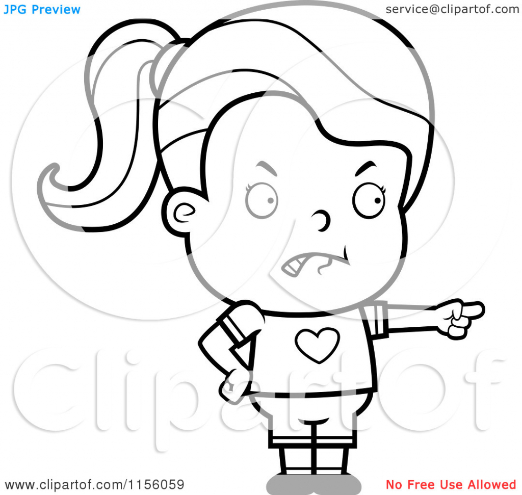 1024x971 Cartoon Drawing Little Girl Cartoon Clipart Of A Black And White