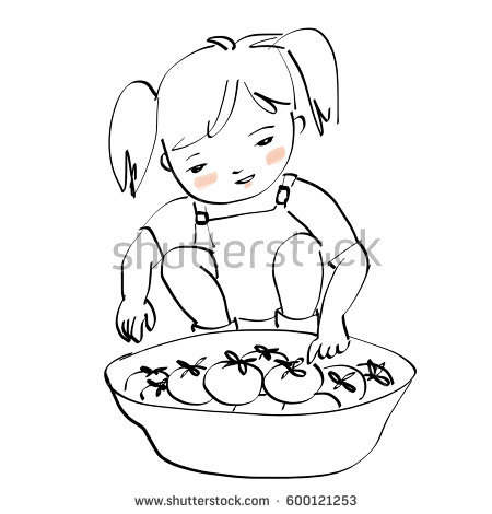 450x470 Drawn Little Girl Simple