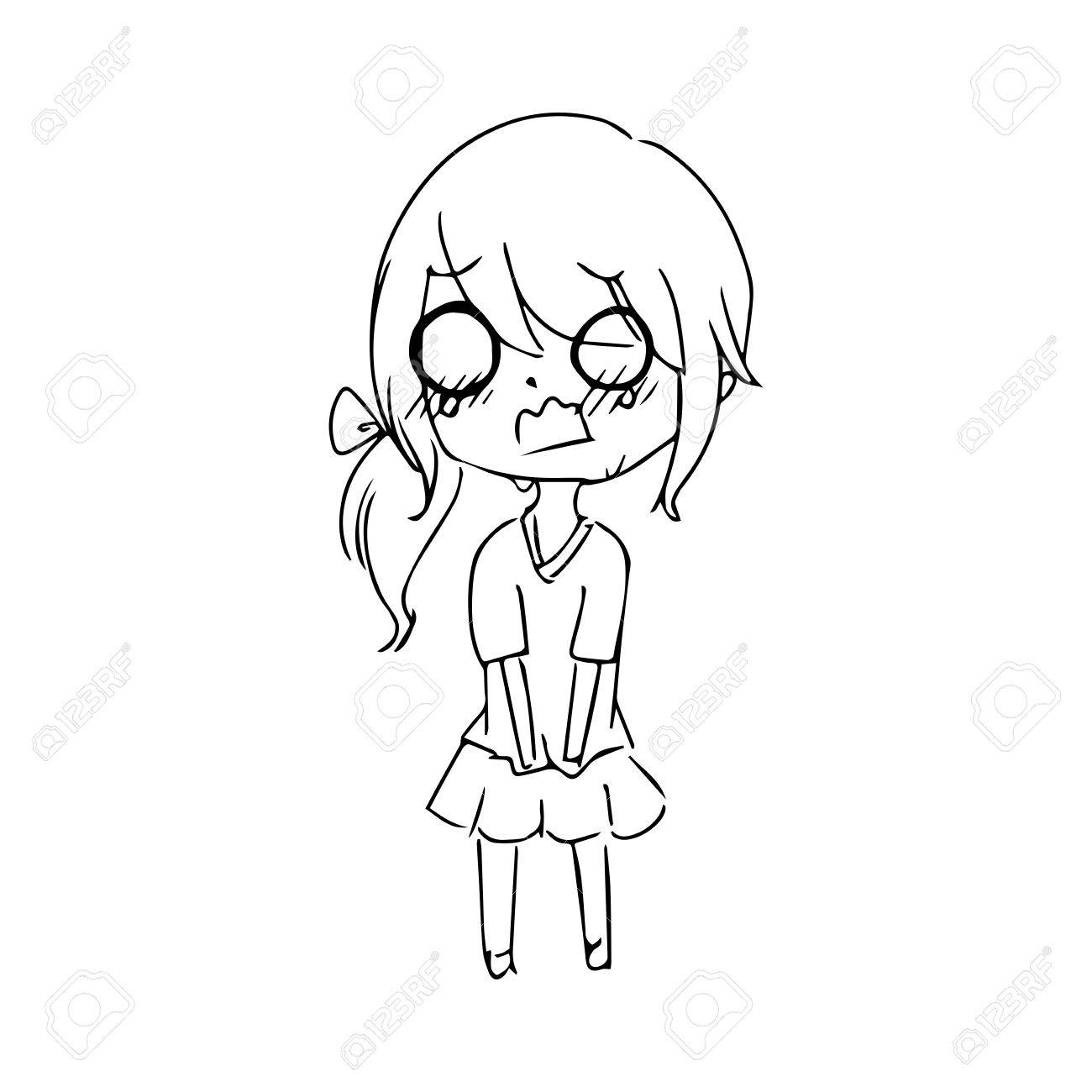 1300x1300 Little Girl Crying Drawing