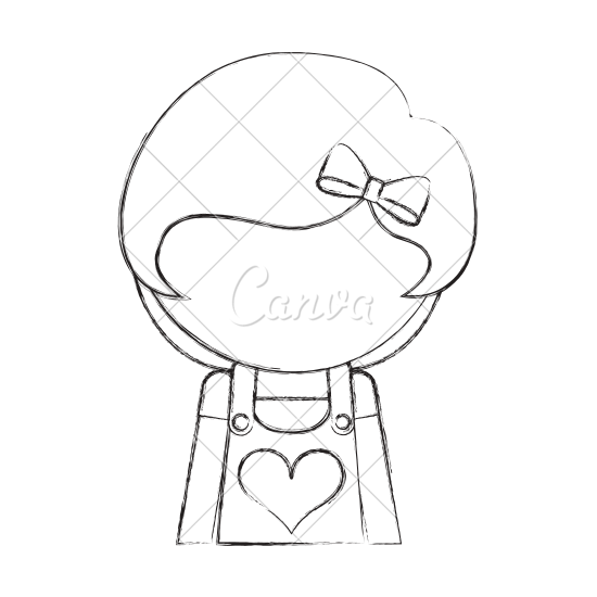 550x550 Sketch Draw Faceless Little Girl