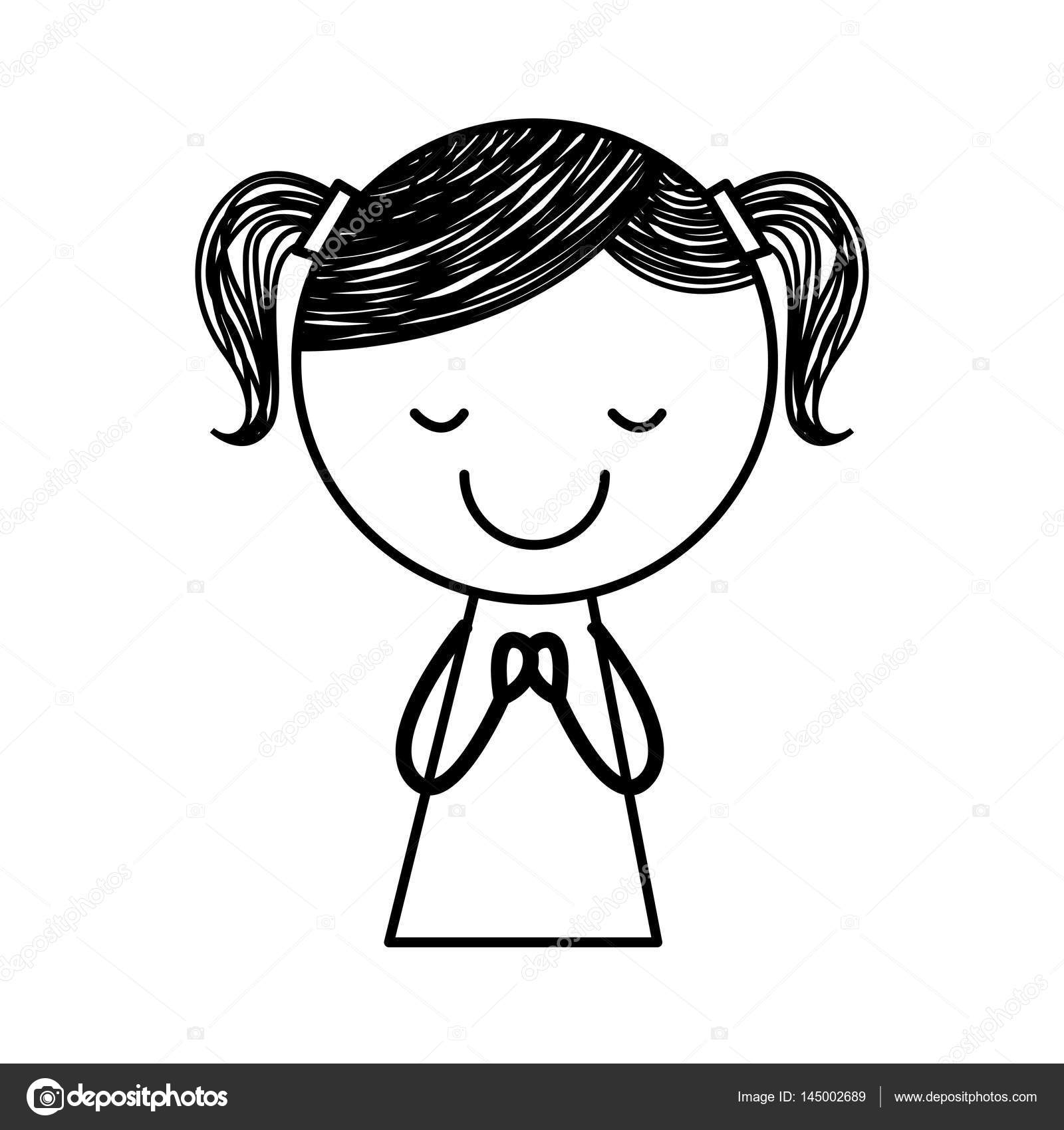 1600x1700 Cute Little Girl Drawing Character Stock Vector Yupiramos