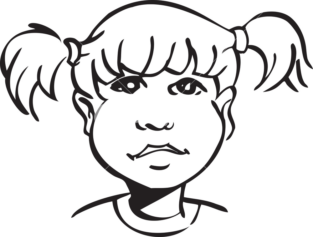1000x759 Illustration Of A Little Girl Face. Royalty Free Stock Image