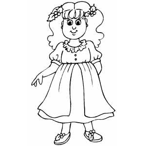 300x300 Little Girl In Christmas Dress Printable Free