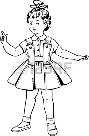 297x450 Little Girl Wearing Warm Dress Socks Shoes Royalty Free Cliparts