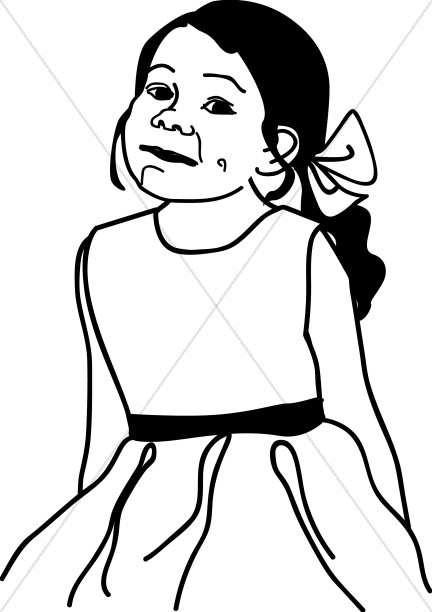 432x612 Little Girl In Dress Christian Children Clipart