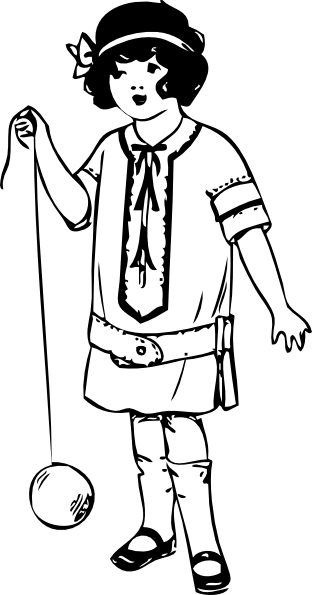 312x595 Outline Little Girl Clip Art Free Vector 4vector