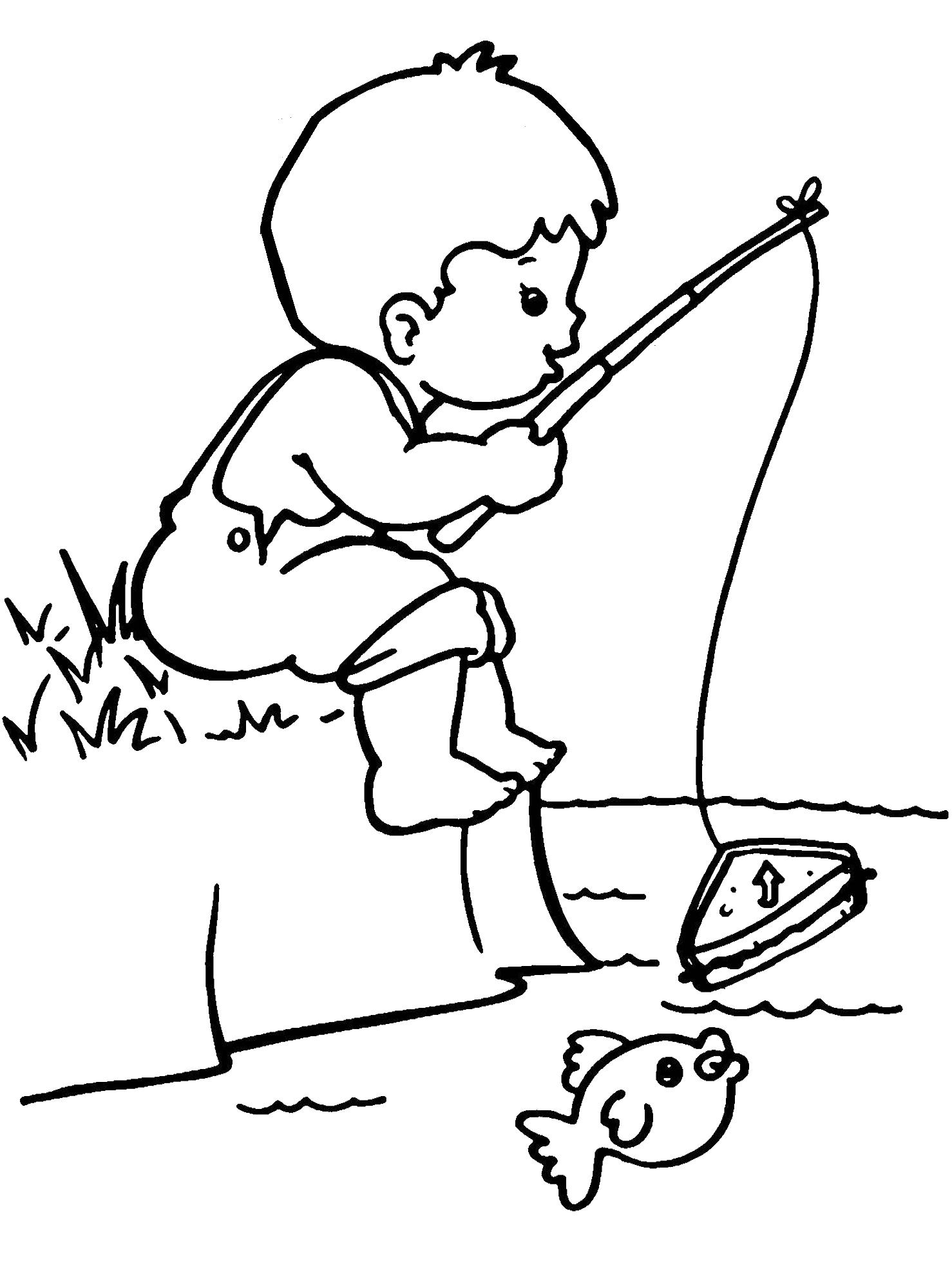 1478x2000 Little Girl Fishing Clipart Black And White