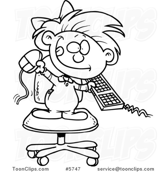 581x600 Cartoon Blacknd White Line Drawing Of Little Girlttacking