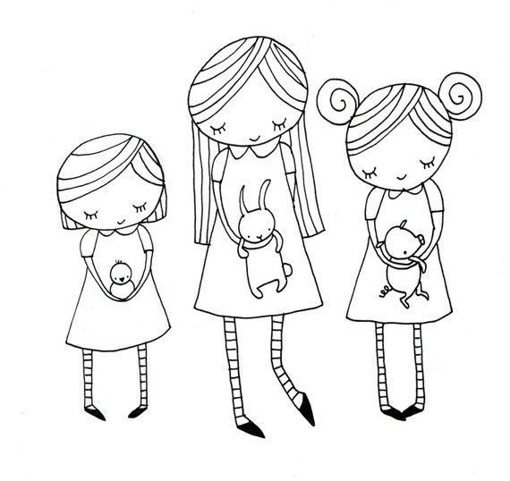 570x538 Drawn Little Girl Simple