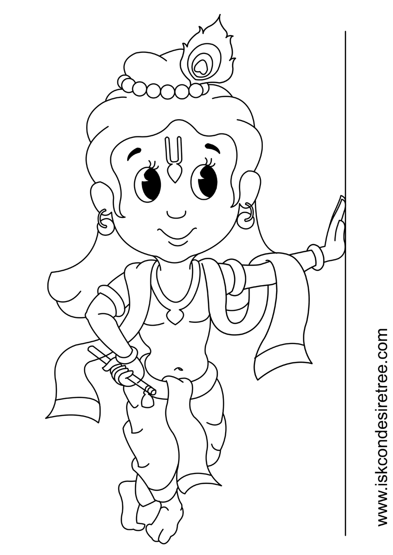 794x1123 Little Krishna Drawing Without Color Coloring Page For Kids