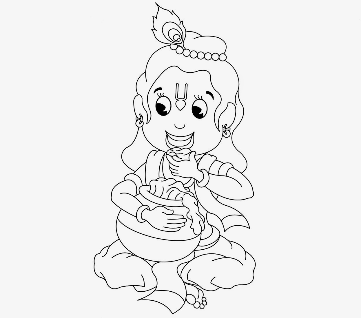 1246x1098 Lord Krishna Drawings Simple For Kids