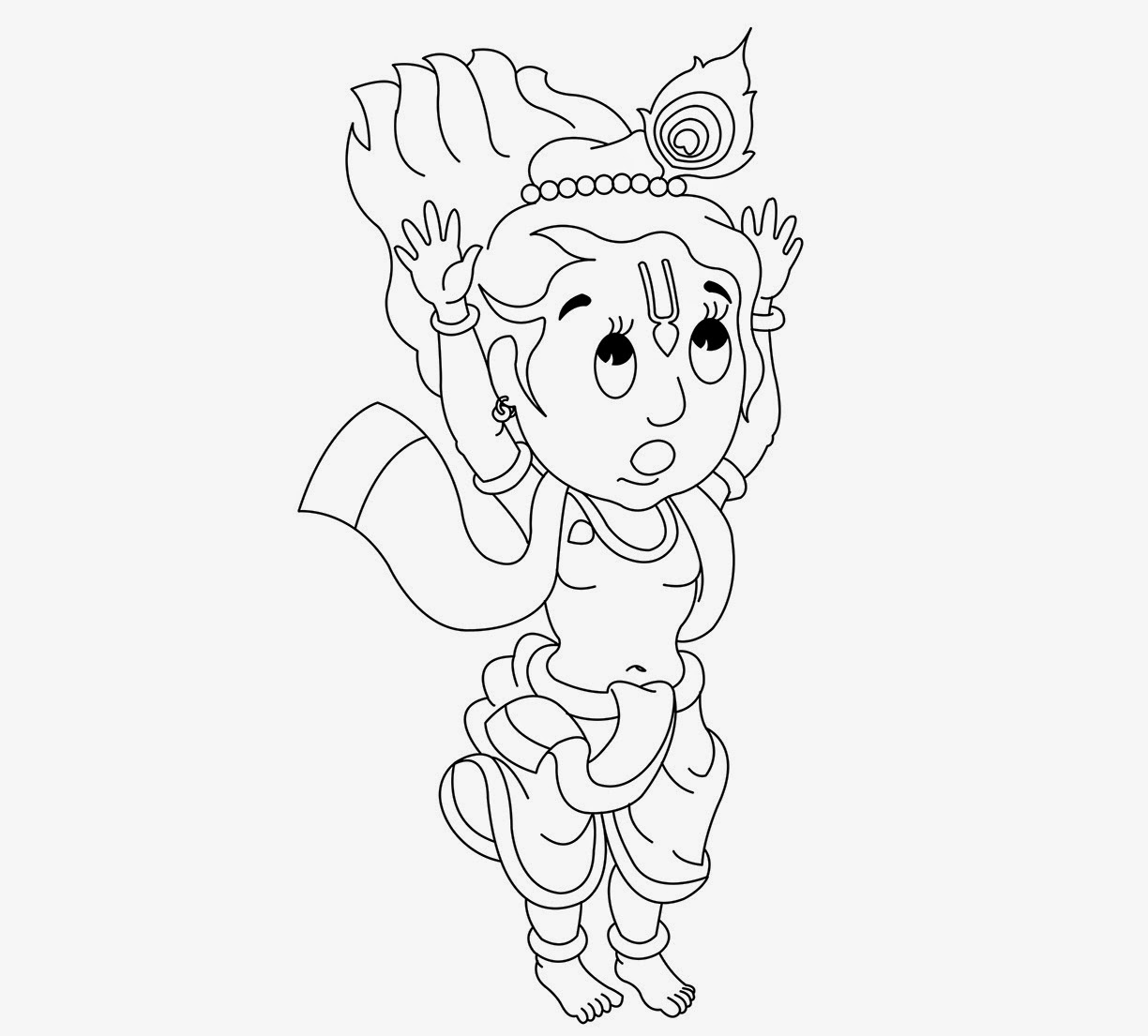 1224x1105 Lord Krishna Drawings Simple For Kids