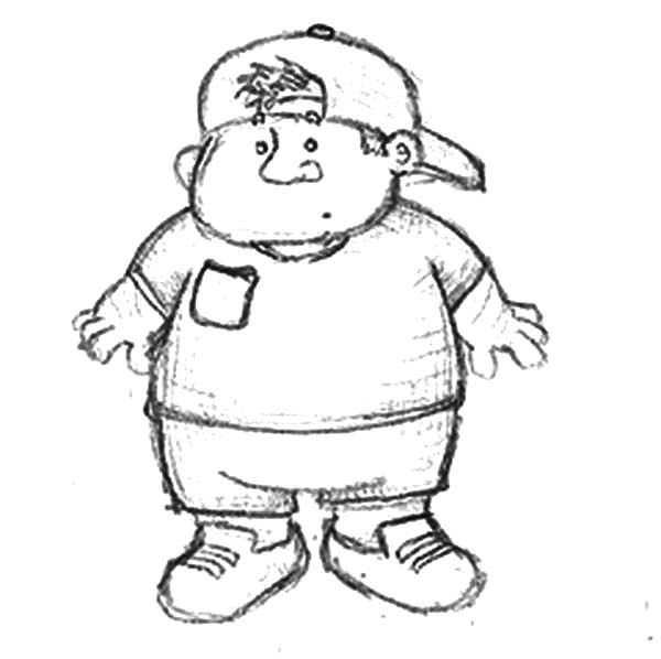 600x598 Skecthing Fat Boy Coloring Pages