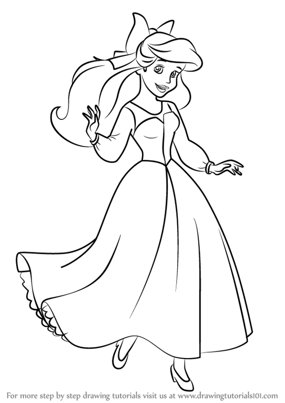 566x800 Learn How To Draw Ariel As Human From The Little Mermaid (The