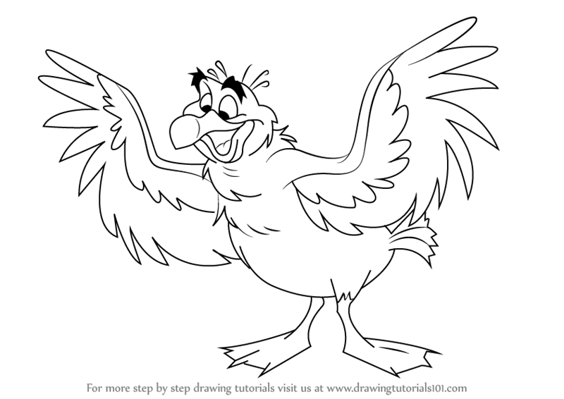 800x566 Step By Step How To Draw Scuttle From The Little Mermaid