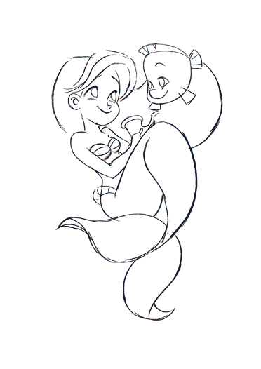 372x526 Illustration Disney Fanart The Little Mermaid Ariel Bunny Disney