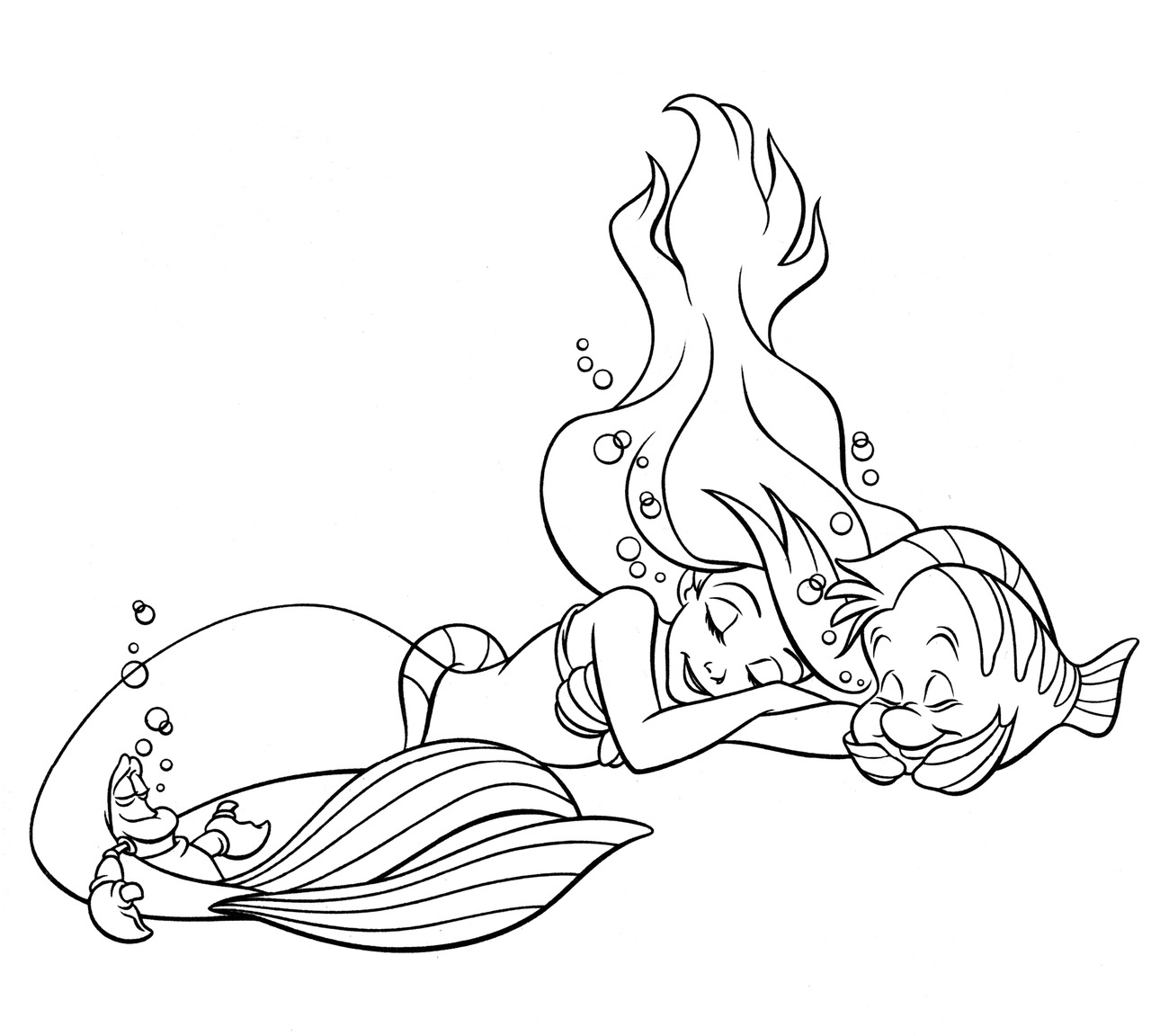 1280x1152 Top 84 Little Mermaid Ariel Coloring Pages