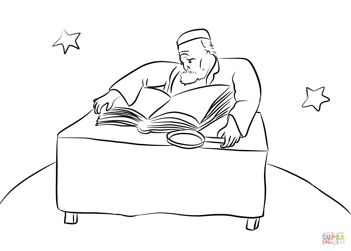 1200x858 The Little Prince Visits The Geographer Coloring Page Free