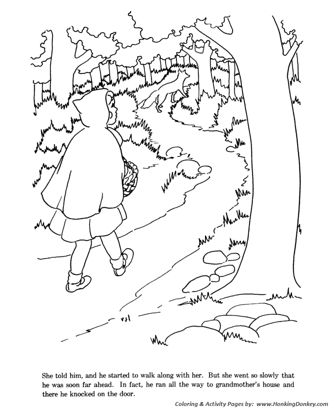 670x820 Little Red Riding Hood Fairy Tale Story Coloring Pages Little