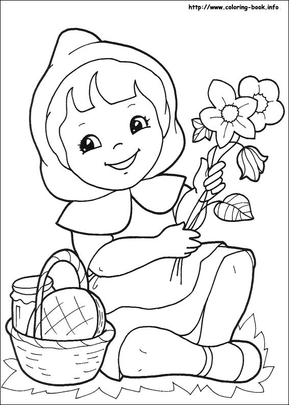 567x794 Red Riding Hood Coloring Picture
