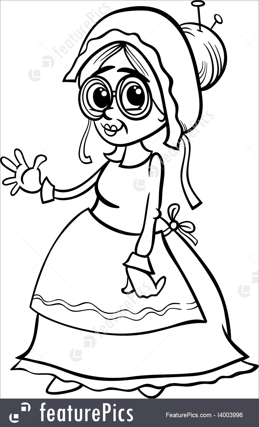 847x1392 Fairy Tale Grandma Coloring Page Illustration