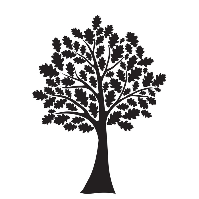 700x700 Black Oak Tree, Stylized, Vector For Design Wall Mural Pixers