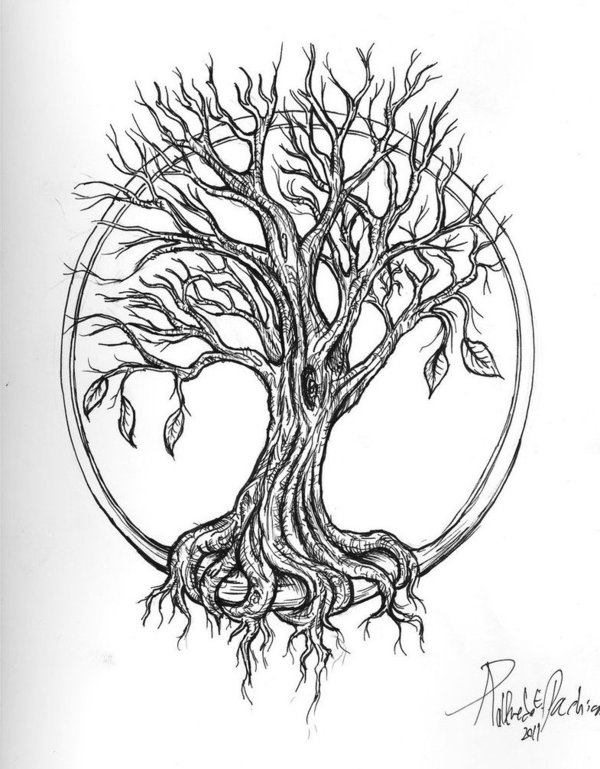600x769 Latest Oak Tree Tattoos Collection