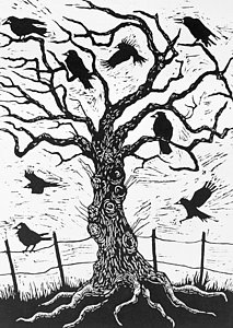 213x300 Black And White Oak Tree Paintings Fine Art America