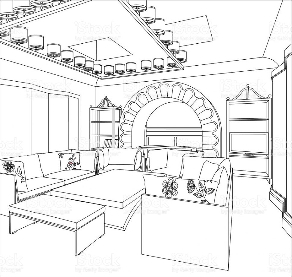 970x920 Living Room Excellent Drawing Of Living Room Picture