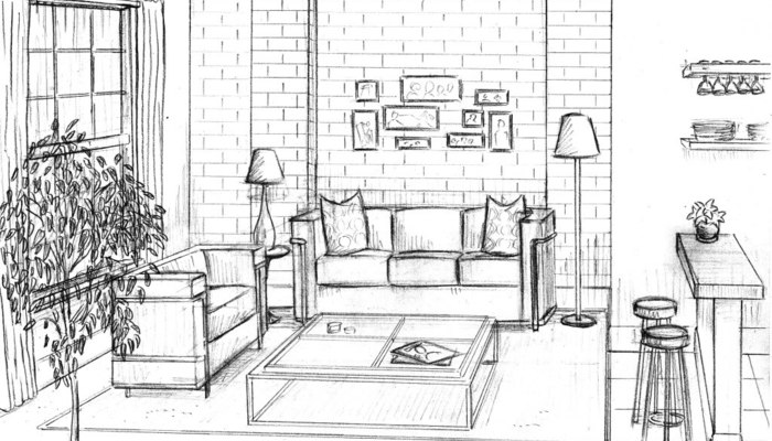 700x400 Living Room Perspective Drawing