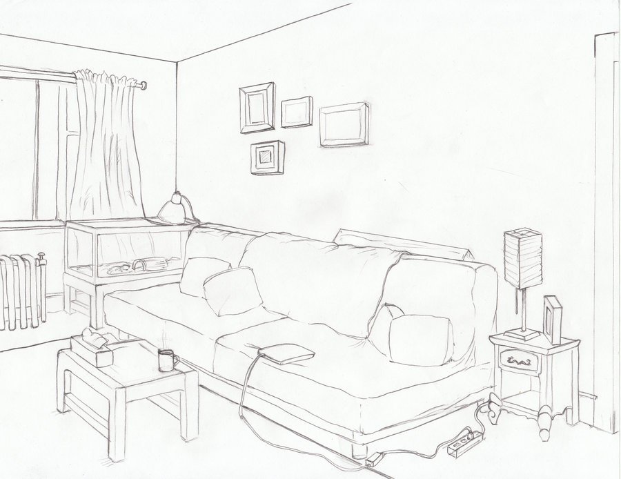 900x694 Living Room Drawing Simple