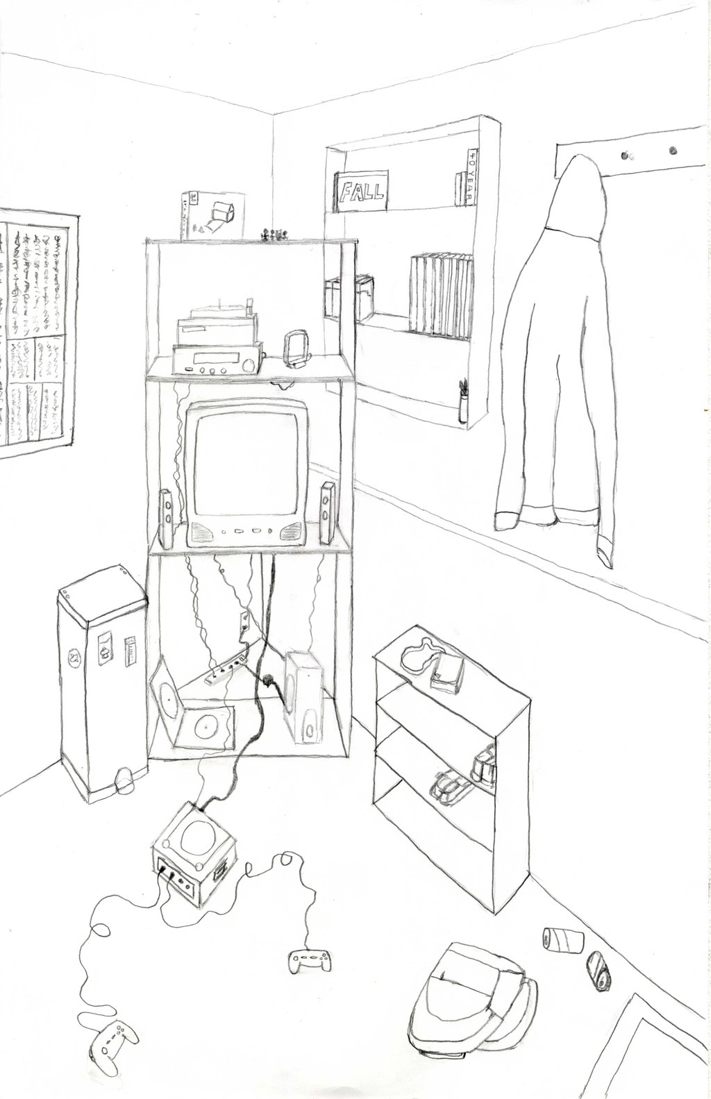 1024x1583 My Room In 2 Point Perspective By Xeneros