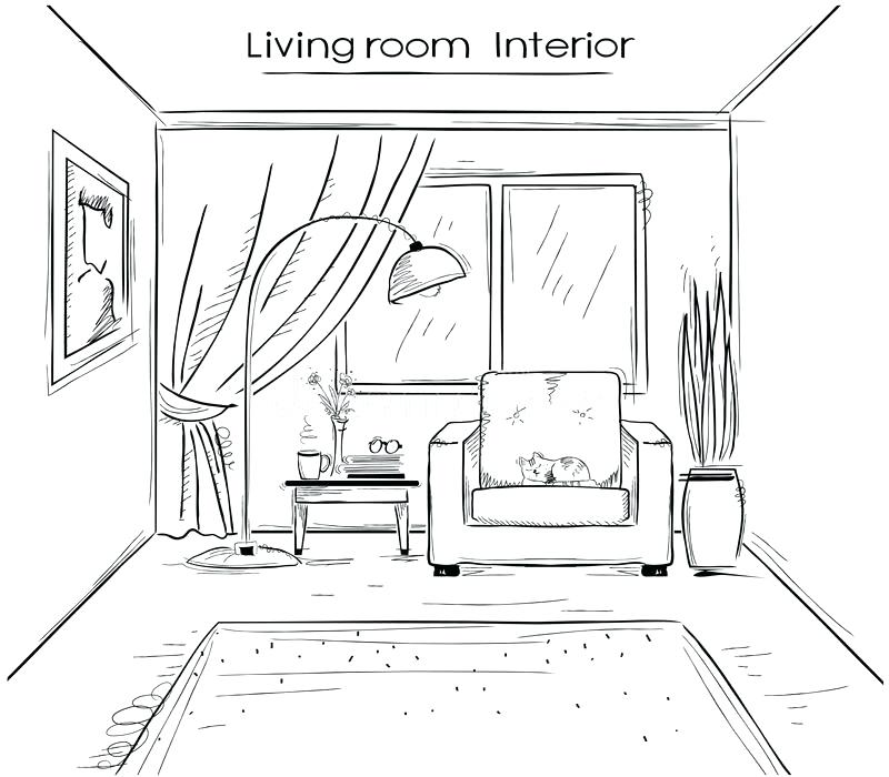 800x700 Drawing Your Living Room Home Design Hands One Point Perspective
