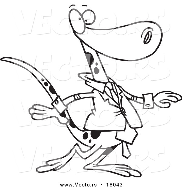 600x620 Vector Of A Cartoon Business Lizard