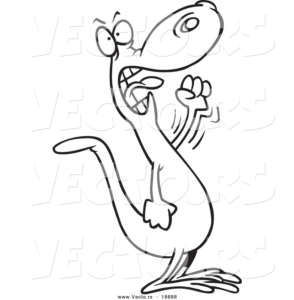 1024x1044 Vector Of A Cartoon Mad Lizard Waving His Fist