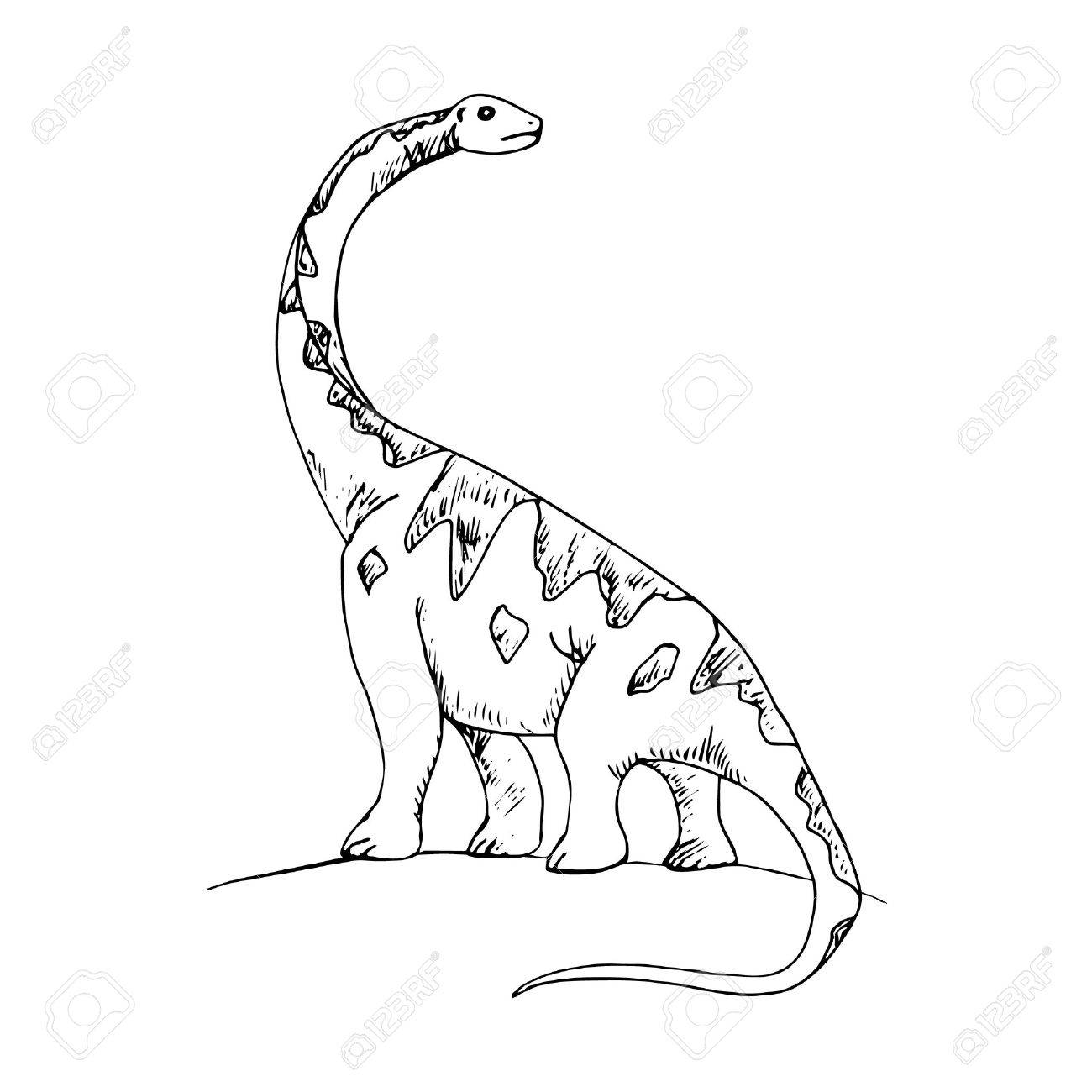 1300x1300 Graphic Image Large Dinosaur With A Long Neck. Herbivorous Lizard