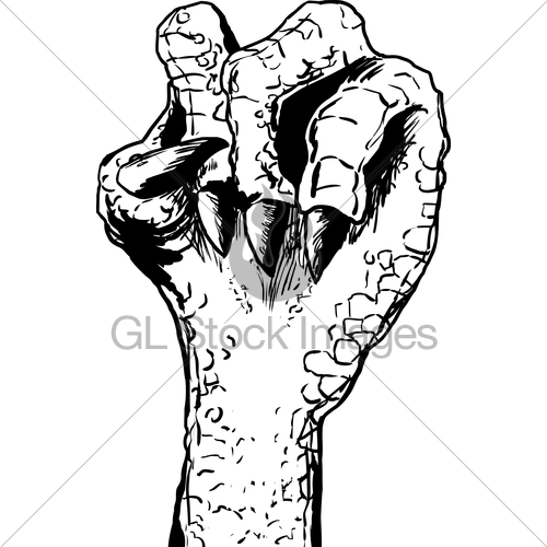 500x500 Lizard Clenched Fist Outline Gl Stock Images