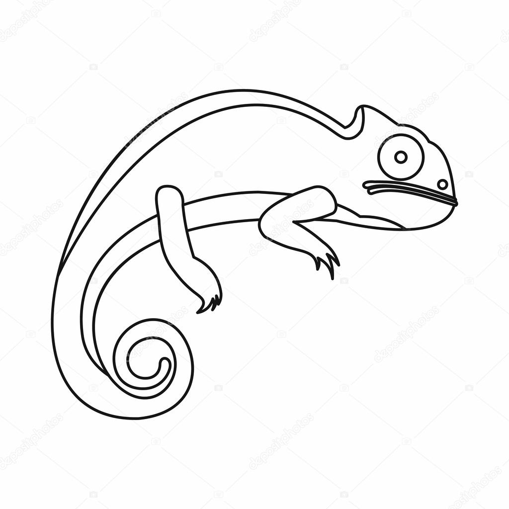 1024x1024 Chameleon Icon, Outline Style Stock Vector Ylivdesign